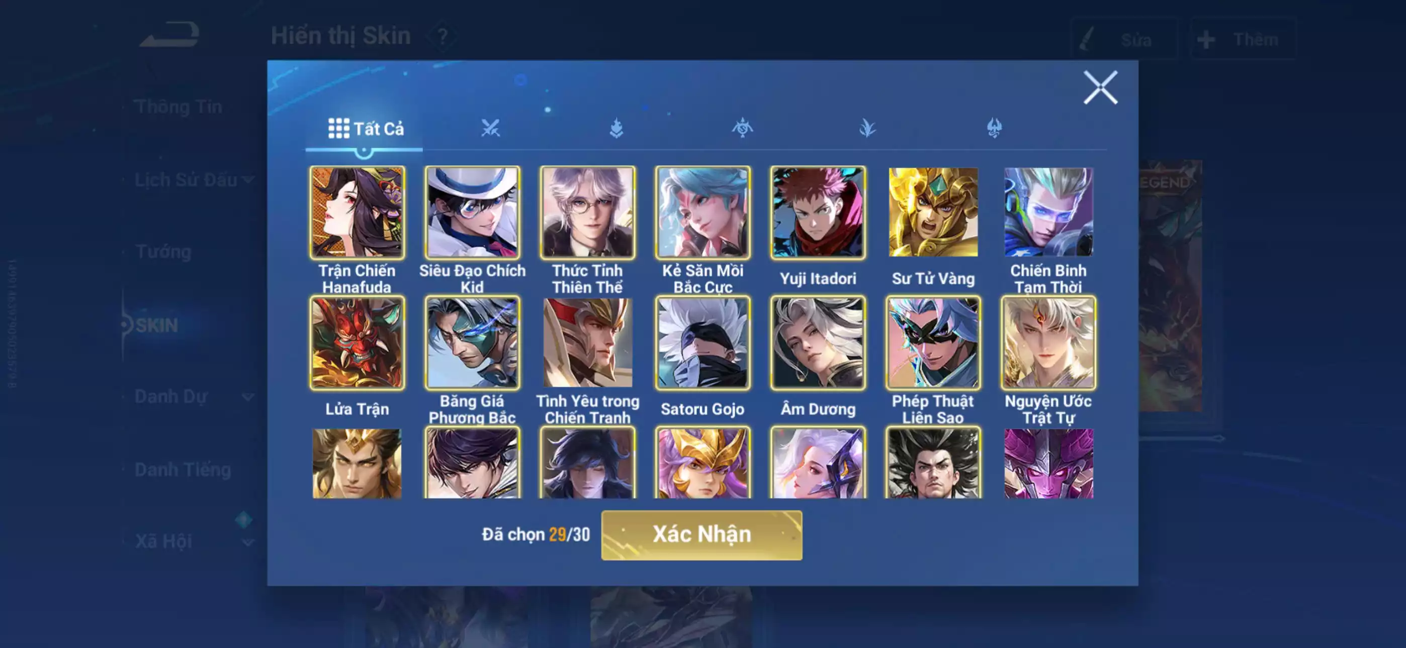 Ảnh Acc global login infinite 2 vô song 1 đá, 4 trân phẩm 3 skin jjk, 24 skin truyền thuyết